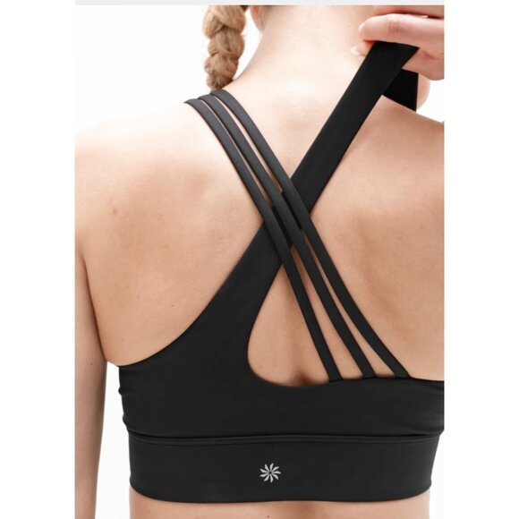 Athleta S Train Free High Neck Sports Bra Cup D-DD Small  Black - Picture 7 of 8